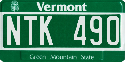 VT license plate NTK490
