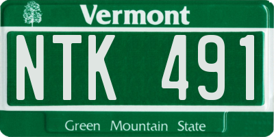 VT license plate NTK491