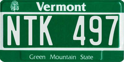 VT license plate NTK497
