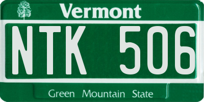 VT license plate NTK506