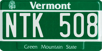 VT license plate NTK508