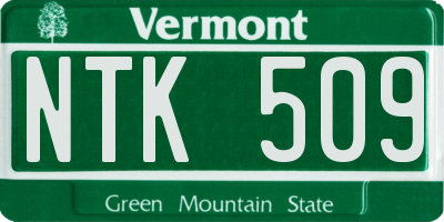 VT license plate NTK509