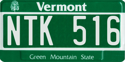 VT license plate NTK516
