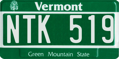 VT license plate NTK519