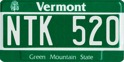 VT license plate NTK520