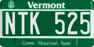 VT license plate NTK525