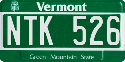 VT license plate NTK526