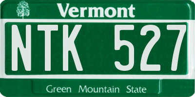 VT license plate NTK527