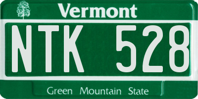 VT license plate NTK528