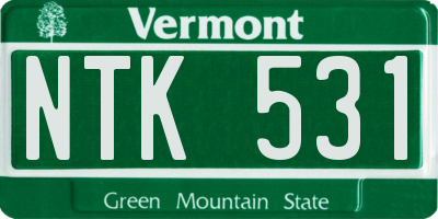 VT license plate NTK531