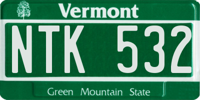 VT license plate NTK532