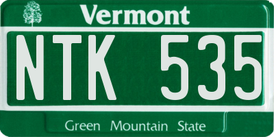 VT license plate NTK535