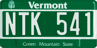 VT license plate NTK541