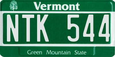 VT license plate NTK544