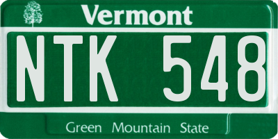 VT license plate NTK548