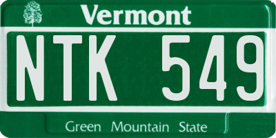 VT license plate NTK549