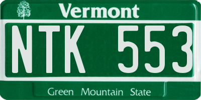 VT license plate NTK553