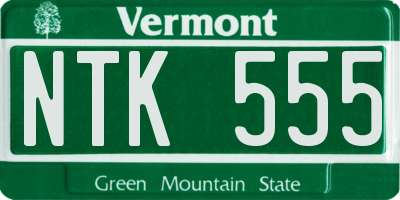 VT license plate NTK555