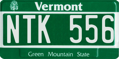 VT license plate NTK556