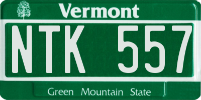 VT license plate NTK557