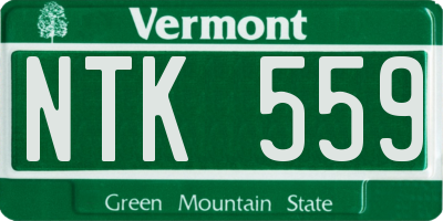 VT license plate NTK559