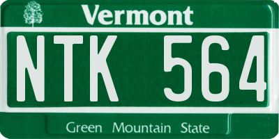 VT license plate NTK564