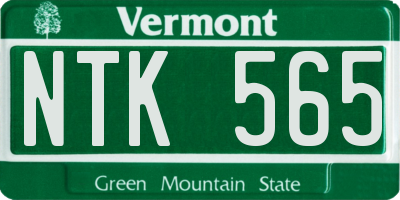 VT license plate NTK565