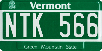 VT license plate NTK566