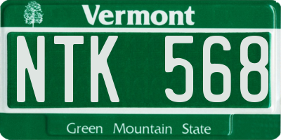 VT license plate NTK568