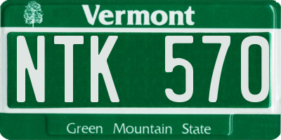 VT license plate NTK570