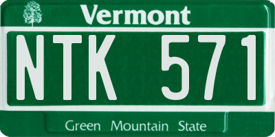 VT license plate NTK571