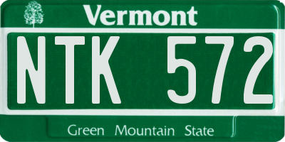 VT license plate NTK572