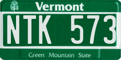VT license plate NTK573