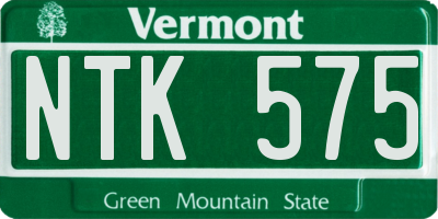 VT license plate NTK575
