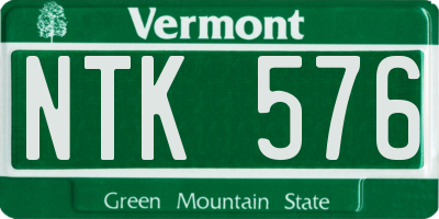 VT license plate NTK576