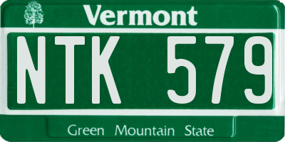 VT license plate NTK579