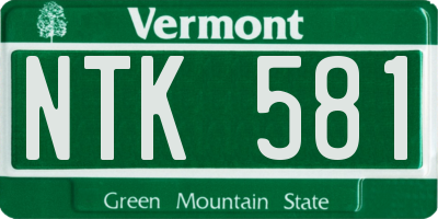 VT license plate NTK581
