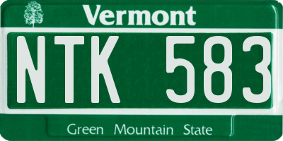 VT license plate NTK583