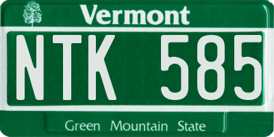 VT license plate NTK585