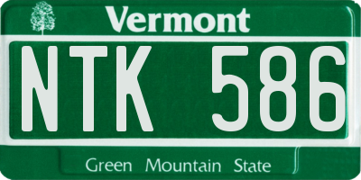 VT license plate NTK586