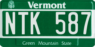 VT license plate NTK587