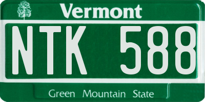 VT license plate NTK588