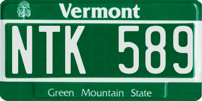 VT license plate NTK589