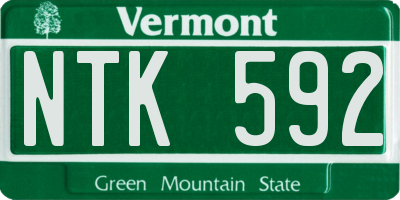 VT license plate NTK592