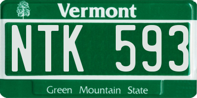 VT license plate NTK593