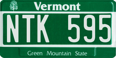 VT license plate NTK595