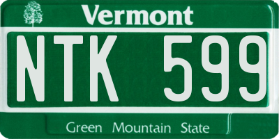VT license plate NTK599