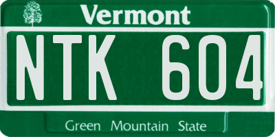 VT license plate NTK604