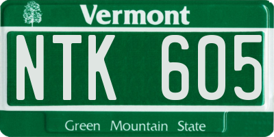 VT license plate NTK605
