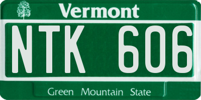 VT license plate NTK606